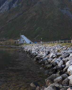 Crossing Gimsøystraumen Bridge