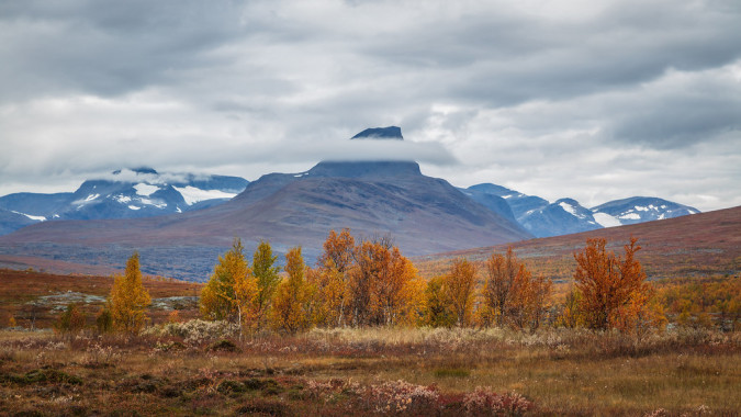 A serene autumn mountain landscape