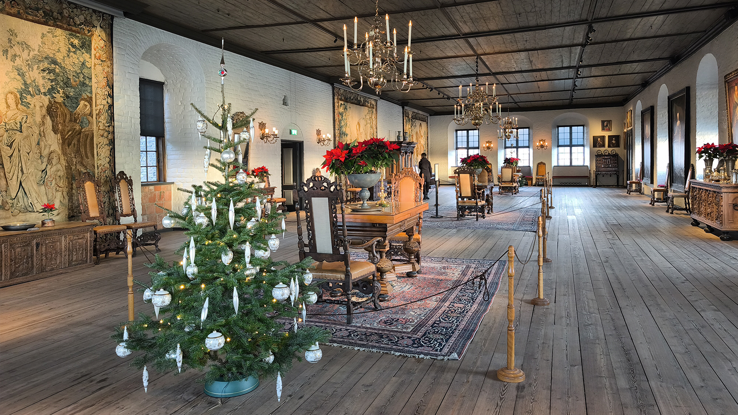 Château d'Akershus - Salle Christian IV décorée pour Noël 